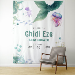 Tapete De Parede Água-viva Chá de fraldas colorida de água-viva