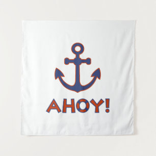 Tapete De Parede AHOY! Boia + Design de Âncora Vermelho+Azul