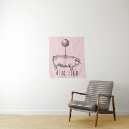 Tapete De Parede Aim High Cute Pig and Balloon Inspirational
