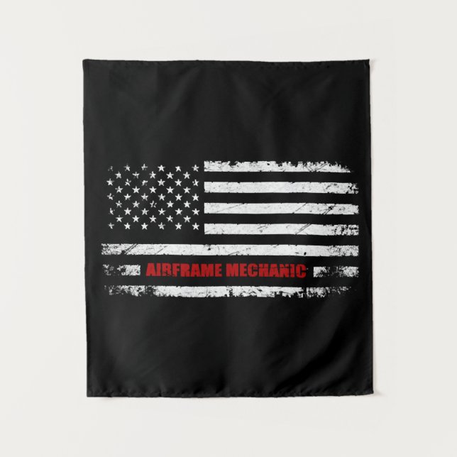 Tapete De Parede Airframe Mechanic Aviation American Flag (Frente)