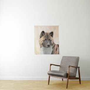 Tapete De Parede Akita Painting - Bela Arte Canina Original