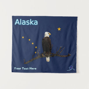 Tapete De Parede Alaska Eagle E Flag