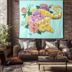 Tapete De Parede Albino Ball Python Amarelo