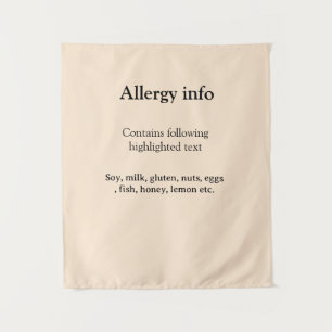 Tapete De Parede alerta de alergia alimentar adicionar nome texto i