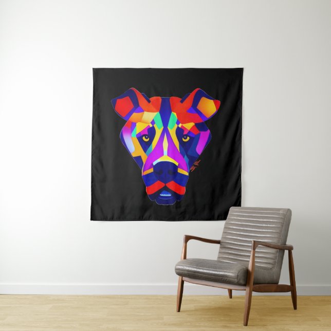 Tapete De Parede Alexander's Dog black tapestry (In Situ)