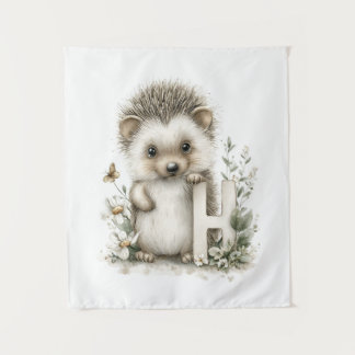 Tapete De Parede Alfabeto de Animais Bebês em Aquarela Fofa - Marmo