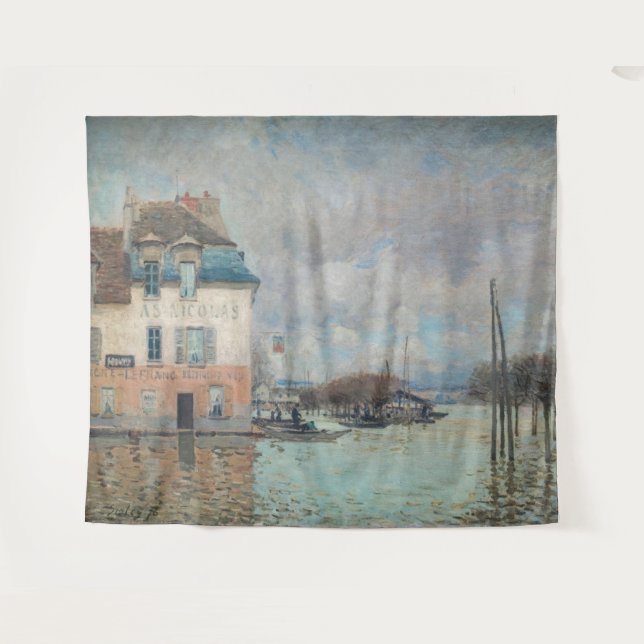 Tapete De Parede Alfred Sisley - Inundações em Port-Marly 1876 (Frente (Horizontal))