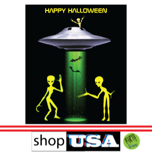 Tapete De Parede Alienígena engraçada 🎅 Festa 🛸 OVNI Halloween