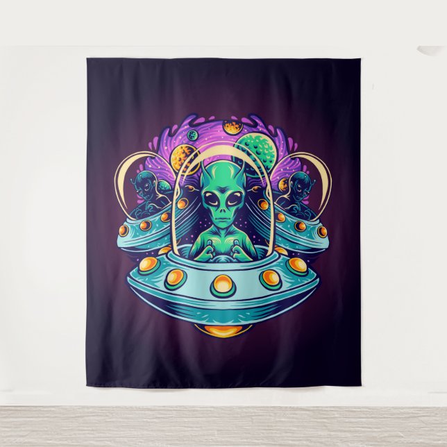 Tapete De Parede Aliens no espaço (Frente)