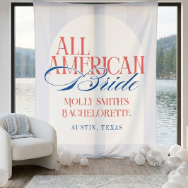 Tapete De Parede All American Blue Stripe Bachelorette Banner