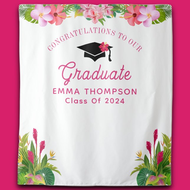 Tapete De Parede Aloha Graduação Luau Classe De Fundo 2024 (Criador carregado)