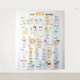 Tapete De Parede Alphabet Animal ABC Animais de estimação