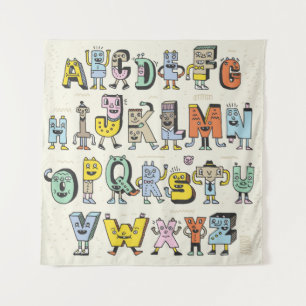 Tapete De Parede Alphabet Engraçado Fantástico. Letras Des de Dod