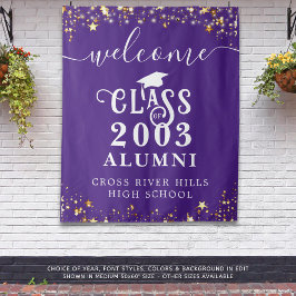 Tapete De Parede Alunos de Ano de Classe de Boas-vindas Roxo da Reu