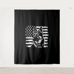 Tapete De Parede Amante do Cão Pastor Alemão Bandeira Americana EUA