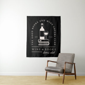Tapete De Parede Amantes de vinho e livros noite de leitura das men