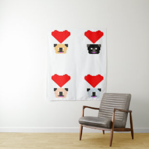 Tapete De Parede Amantes do Cão Pug O Amor de Todos os Pugs