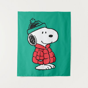 Tapete De Parede Amendoins Casaco de inverno e chapéu de Snoopy