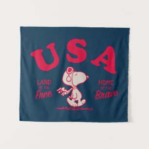 Tapete De Parede Amendoins Snoopy USA Land of the Free