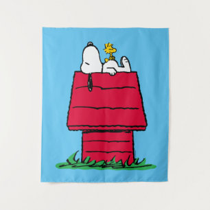 Tapete De Parede Amendoins   Snoopy & Woodstock Doghouse