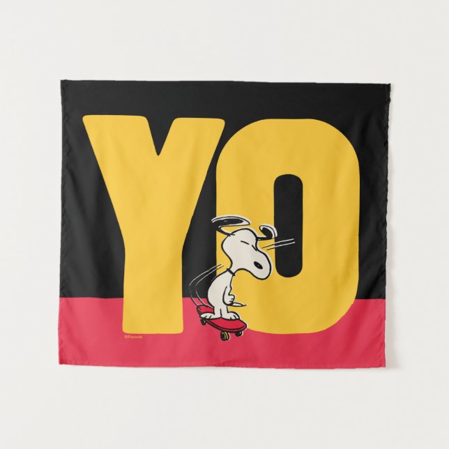 Tapete De Parede Amendoins | Snoopy YO Skateboard (Frente (Horizontal))