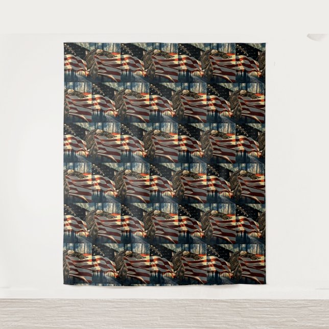 Tapete De Parede American Flag Bald Eagle (Frente)