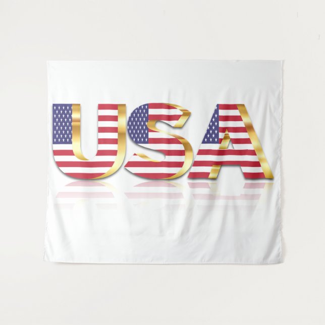 Tapete De Parede American Flag Tapestre EUA (Frente (Horizontal))