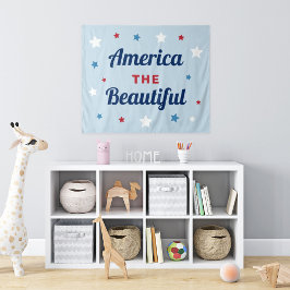 Tapete De Parede Americana Azul do 4 de Julho