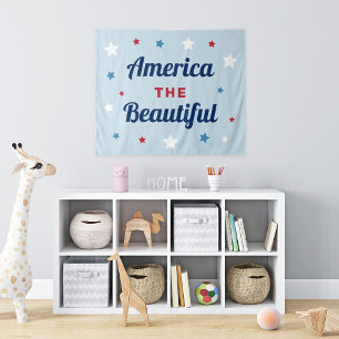 Tapete De Parede Americana Azul do 4 de Julho