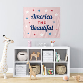 Tapete De Parede Americana Rosa 4 de Julho