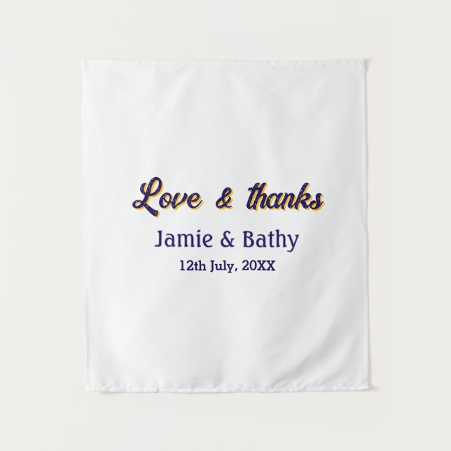 Tapete De Parede Amor e agradecimento casal nome data roxo laranja (Frente)