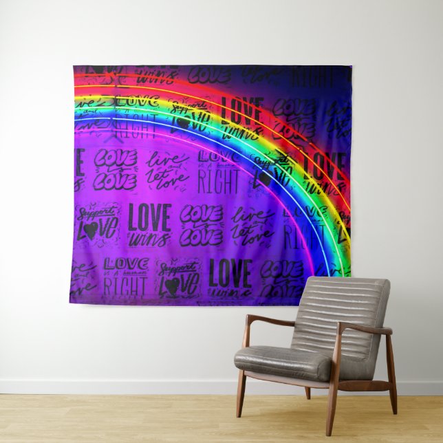 Tapete De Parede Amor ganha Orgulho gay LBGQT Rainbow (In Situ (Horizontal))