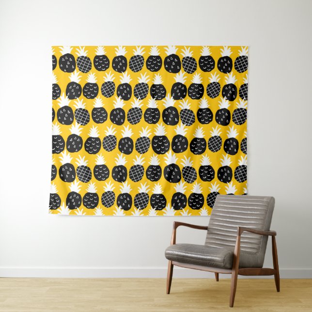 Tapete De Parede Ananás preto (In Situ (Horizontal))