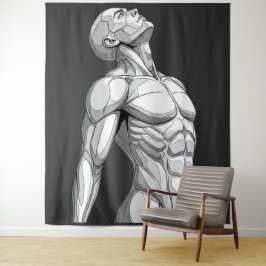 Tapete De Parede Android Anatomy: Cyborg Wall Tapestry