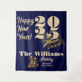 Tapete De Parede Anel de vamos na festa de Ano Novo Azul Glamoroso