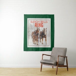 Tapete De Parede Anel Sleigh Belga Equipe de Cavalos