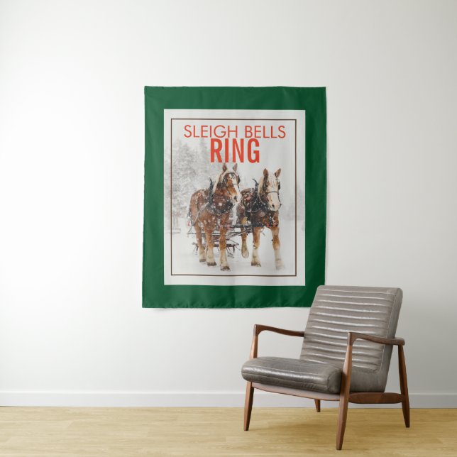 Tapete De Parede Anel Sleigh Belga Equipe de Cavalos (In Situ)