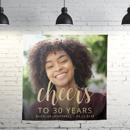 Tapete De Parede Animações Douradas de Script de Foto do aniversári