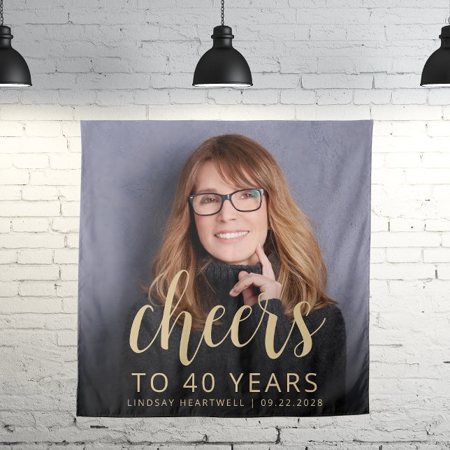 Tapete De Parede Animações Douradas de Script de Foto do aniversári (Criador carregado)