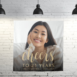 Tapete De Parede Animações Douradas de Script de Foto do aniversári