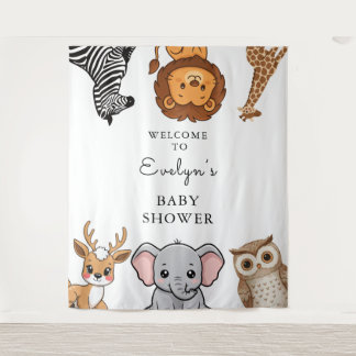 Tapete De Parede Animais da Floresta Baby Shower
