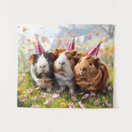 Tapete De Parede Animais de festa - 3 porcos de Guiné