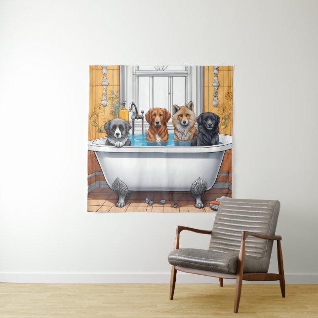Tapete De Parede Animais engraçados no banho (In Situ)