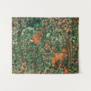 Tapete De Parede ANIMAIS FLORESTAIS Raposa Vermelha Pheasante,Flora