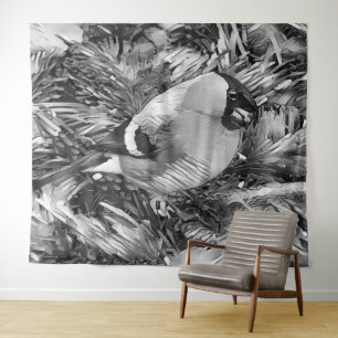 Tapete De Parede AnimalArtBW_Bird 001 -Bullfinch