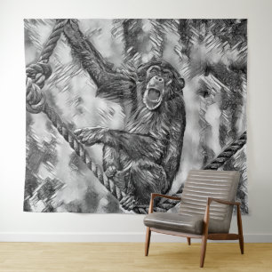 Tapete De Parede AnimalArtBW_Chimpanzee_004