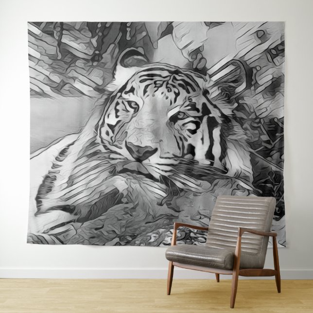 Tapete De Parede AnimalArtBW_Tiger_002 (In Situ (Horizontal))