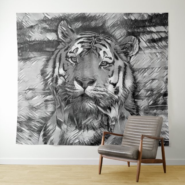 Tapete De Parede AnimalArtBW_Tiger_004 (In Situ (Horizontal))