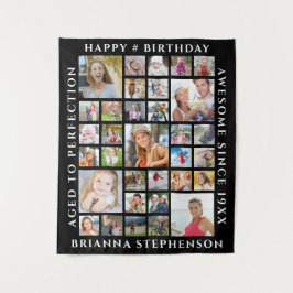 Tapete De Parede Aniversário 33 Colagem Fotográfica Personalizada S