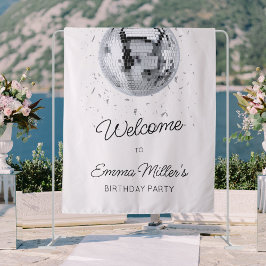 Tapete De Parede Aniversário da Bola de Discoteca